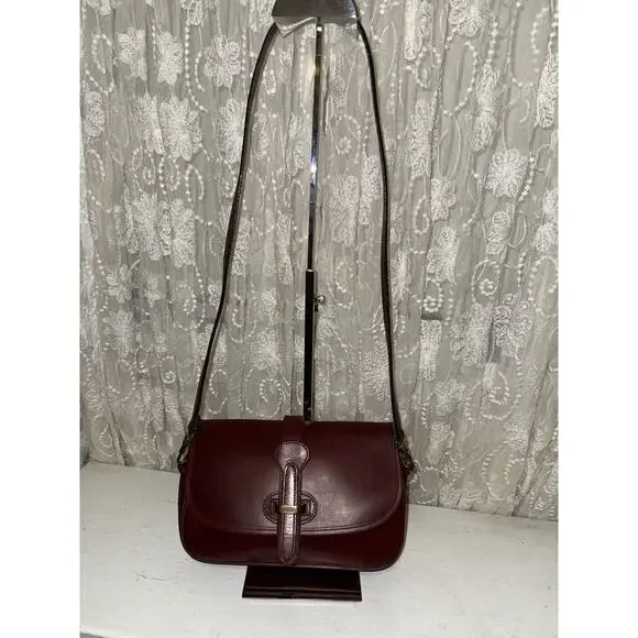 Dooney & Bourke Burgundy Crossbody Saddle Bag - Picture 1 of 9